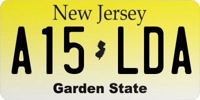 NJ license plate A15LDA