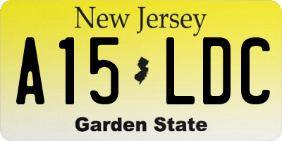 NJ license plate A15LDC