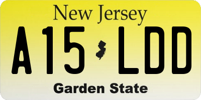 NJ license plate A15LDD