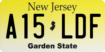 NJ license plate A15LDF