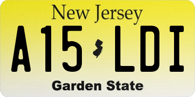 NJ license plate A15LDI