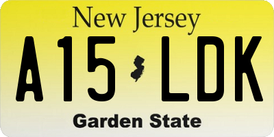 NJ license plate A15LDK