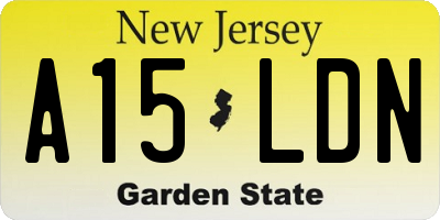 NJ license plate A15LDN