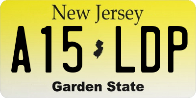 NJ license plate A15LDP