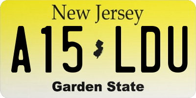 NJ license plate A15LDU