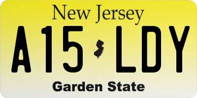 NJ license plate A15LDY