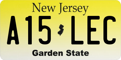 NJ license plate A15LEC