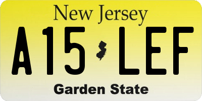 NJ license plate A15LEF