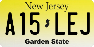 NJ license plate A15LEJ