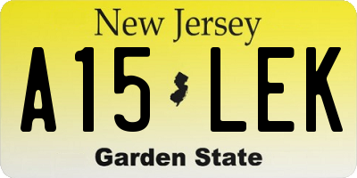 NJ license plate A15LEK