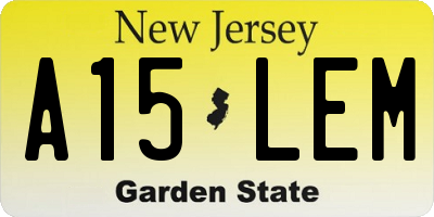 NJ license plate A15LEM