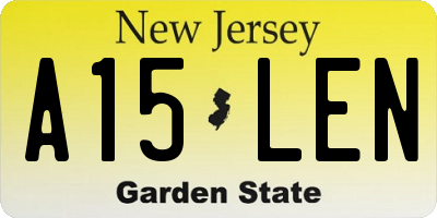 NJ license plate A15LEN