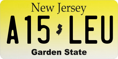 NJ license plate A15LEU