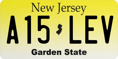 NJ license plate A15LEV