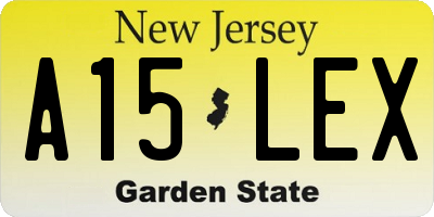 NJ license plate A15LEX