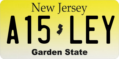 NJ license plate A15LEY