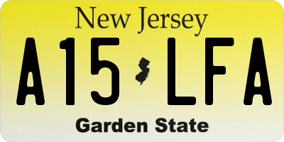 NJ license plate A15LFA