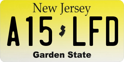 NJ license plate A15LFD