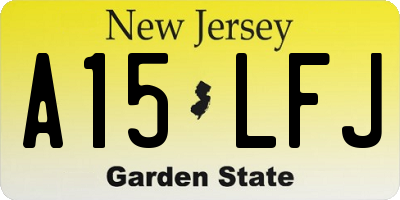 NJ license plate A15LFJ