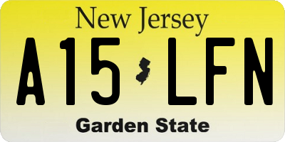 NJ license plate A15LFN