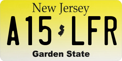 NJ license plate A15LFR