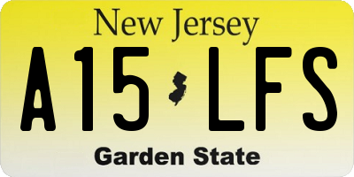 NJ license plate A15LFS