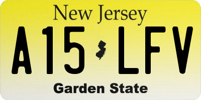 NJ license plate A15LFV