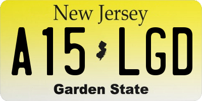 NJ license plate A15LGD