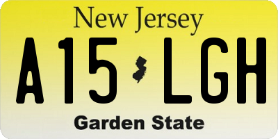 NJ license plate A15LGH
