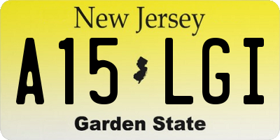 NJ license plate A15LGI