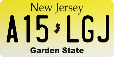 NJ license plate A15LGJ