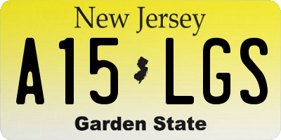 NJ license plate A15LGS