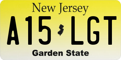 NJ license plate A15LGT