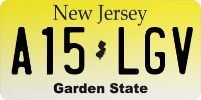 NJ license plate A15LGV
