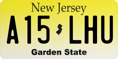 NJ license plate A15LHU