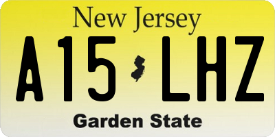NJ license plate A15LHZ