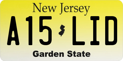 NJ license plate A15LID