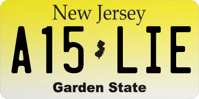 NJ license plate A15LIE