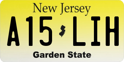 NJ license plate A15LIH