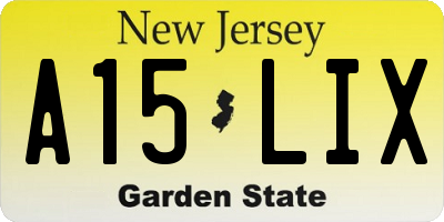 NJ license plate A15LIX