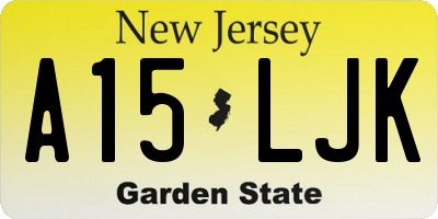 NJ license plate A15LJK