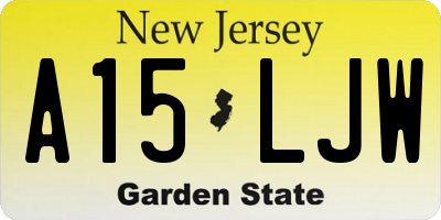 NJ license plate A15LJW
