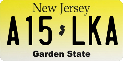 NJ license plate A15LKA