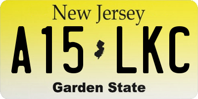 NJ license plate A15LKC