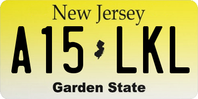 NJ license plate A15LKL