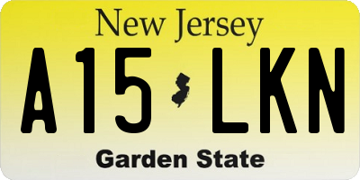 NJ license plate A15LKN