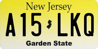 NJ license plate A15LKQ