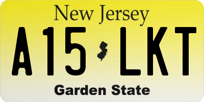 NJ license plate A15LKT