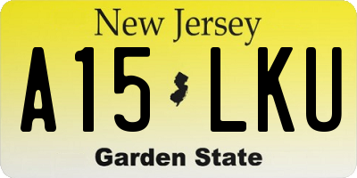NJ license plate A15LKU