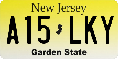NJ license plate A15LKY